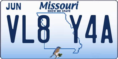 MO license plate VL8Y4A