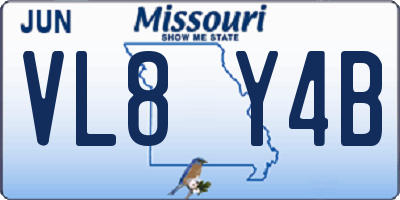 MO license plate VL8Y4B