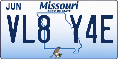 MO license plate VL8Y4E