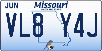 MO license plate VL8Y4J