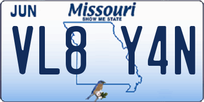 MO license plate VL8Y4N