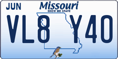 MO license plate VL8Y4O