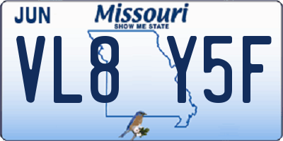 MO license plate VL8Y5F