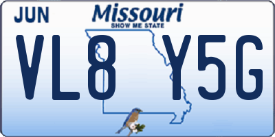 MO license plate VL8Y5G