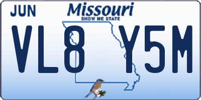 MO license plate VL8Y5M