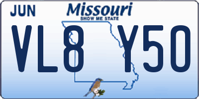 MO license plate VL8Y5O