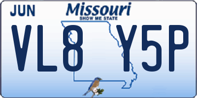 MO license plate VL8Y5P
