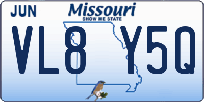 MO license plate VL8Y5Q