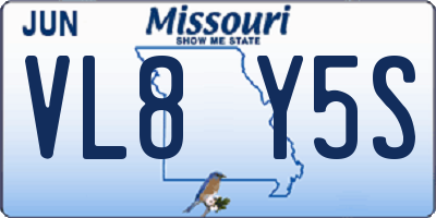 MO license plate VL8Y5S