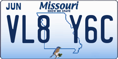 MO license plate VL8Y6C