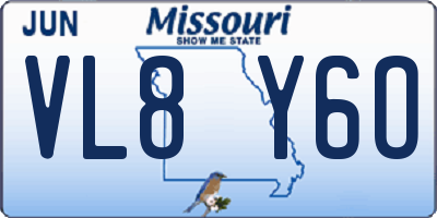 MO license plate VL8Y6O