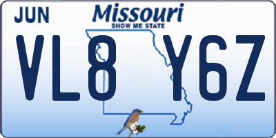 MO license plate VL8Y6Z