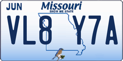 MO license plate VL8Y7A