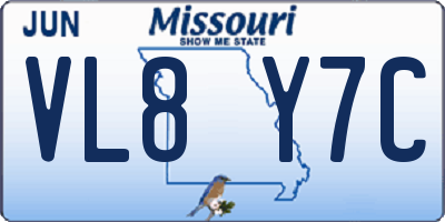 MO license plate VL8Y7C