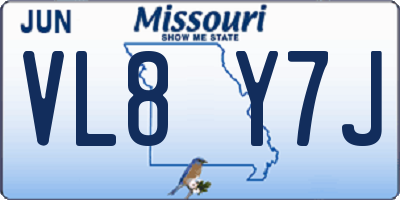 MO license plate VL8Y7J