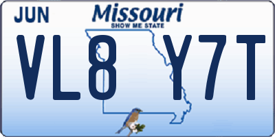 MO license plate VL8Y7T