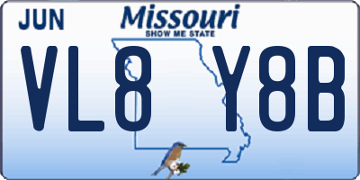 MO license plate VL8Y8B