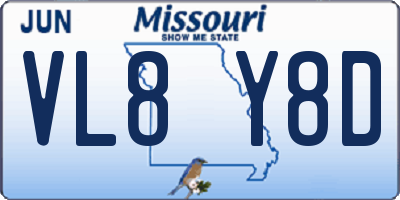 MO license plate VL8Y8D