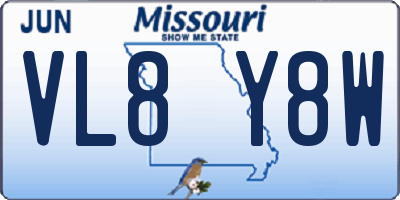 MO license plate VL8Y8W