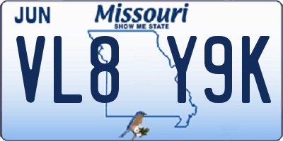 MO license plate VL8Y9K