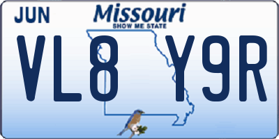 MO license plate VL8Y9R