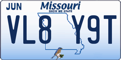MO license plate VL8Y9T