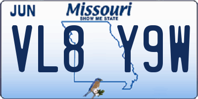 MO license plate VL8Y9W