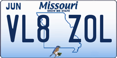 MO license plate VL8Z0L