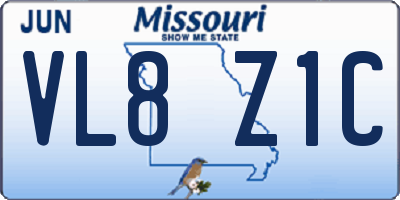 MO license plate VL8Z1C