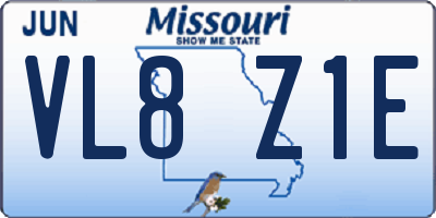 MO license plate VL8Z1E