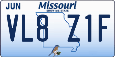 MO license plate VL8Z1F