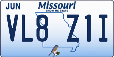MO license plate VL8Z1I