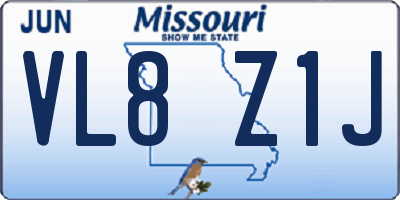 MO license plate VL8Z1J