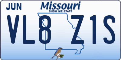 MO license plate VL8Z1S