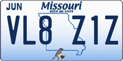 MO license plate VL8Z1Z