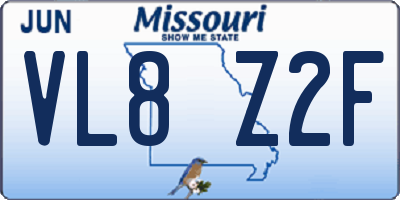 MO license plate VL8Z2F