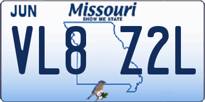 MO license plate VL8Z2L