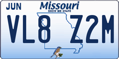 MO license plate VL8Z2M