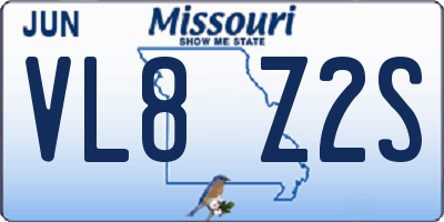 MO license plate VL8Z2S