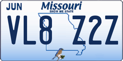 MO license plate VL8Z2Z