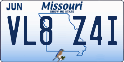 MO license plate VL8Z4I