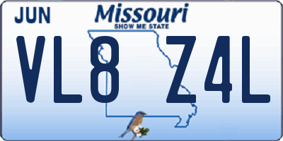 MO license plate VL8Z4L