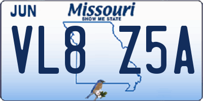 MO license plate VL8Z5A