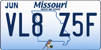 MO license plate VL8Z5F
