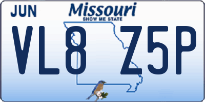 MO license plate VL8Z5P