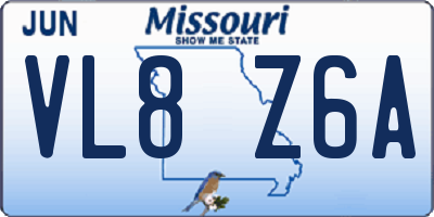 MO license plate VL8Z6A