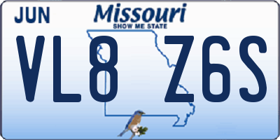 MO license plate VL8Z6S