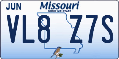 MO license plate VL8Z7S