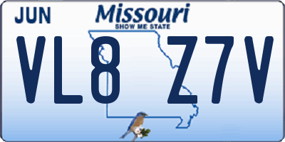 MO license plate VL8Z7V