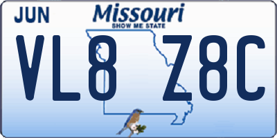 MO license plate VL8Z8C